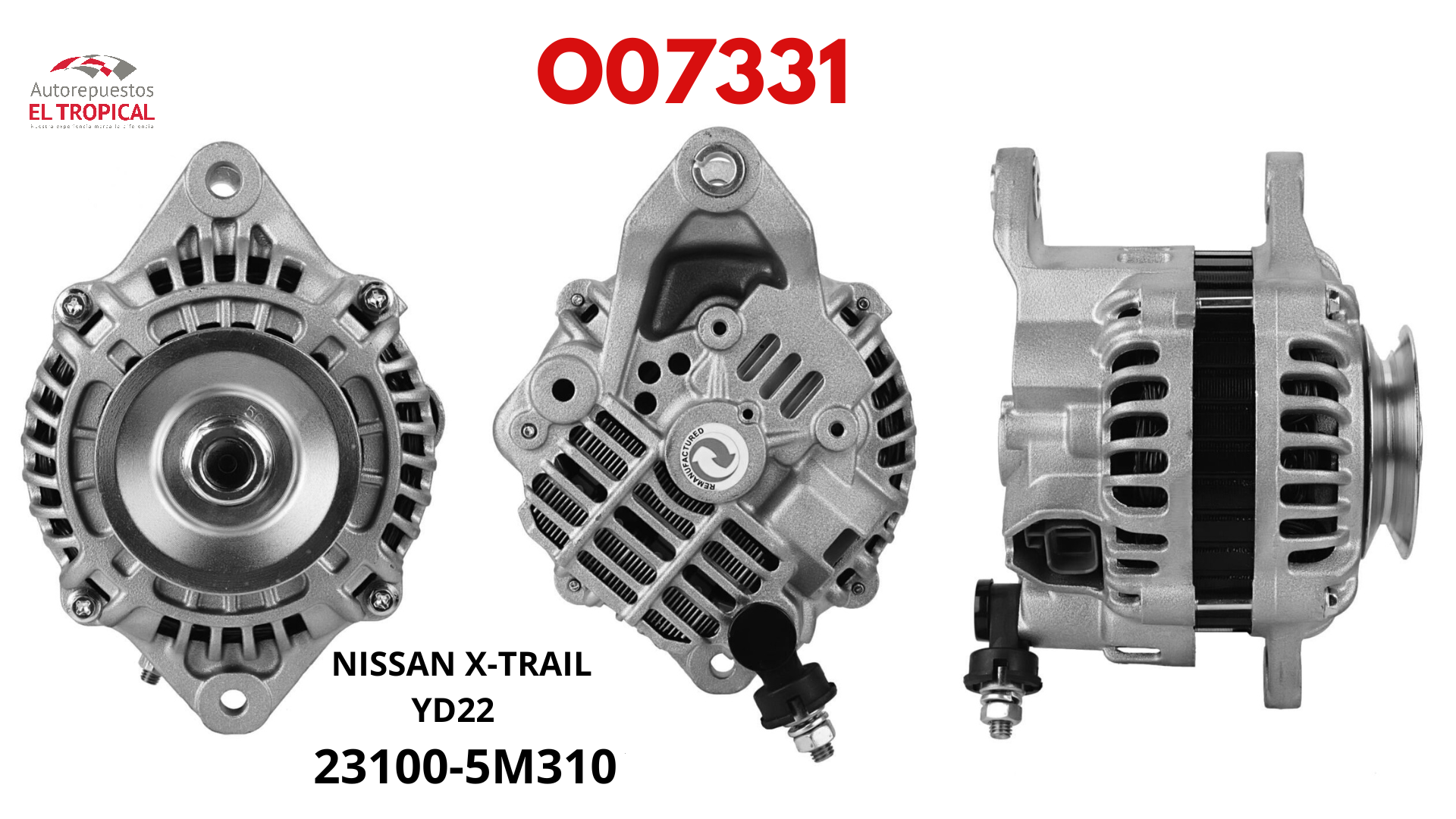 Alternador  NUEVO X-TRAIL 97- YD22 90A