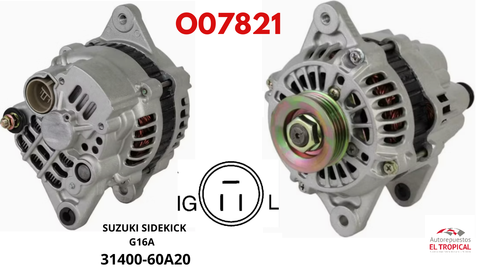 Alternador  REC.SIDEKICK G16A