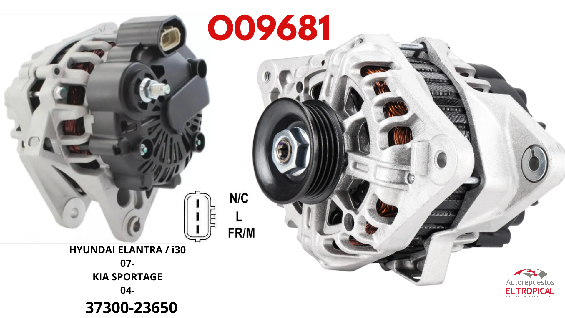 Alternador  REC.ELANTRA 2.0 07- 90A, i30