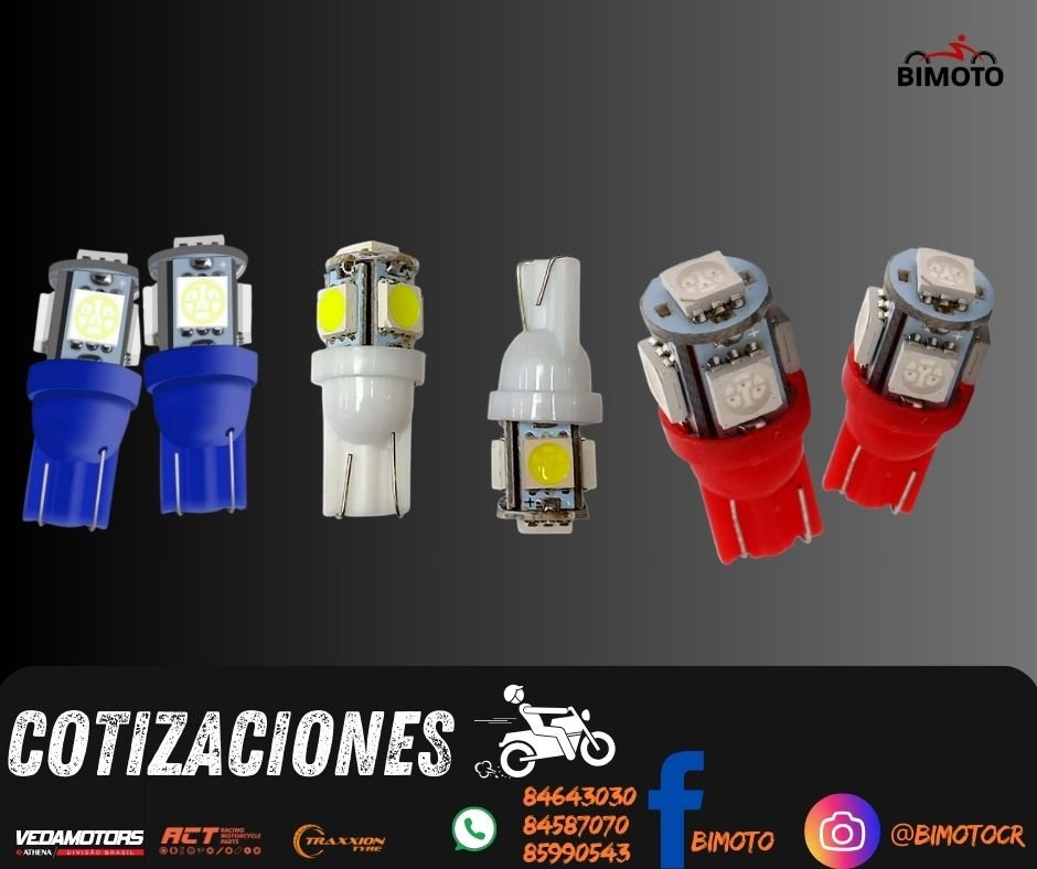 BOMBILLO MUELA LED COLORES T158 12V UNIDAD