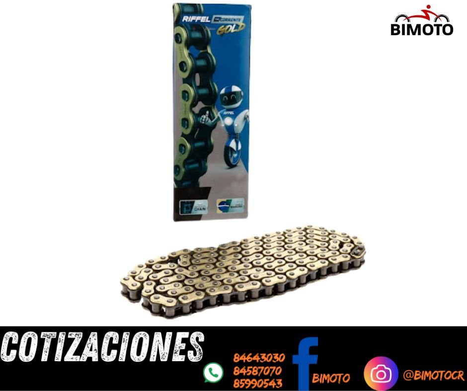CADENA 428H X 136L DORADA RIFFEL