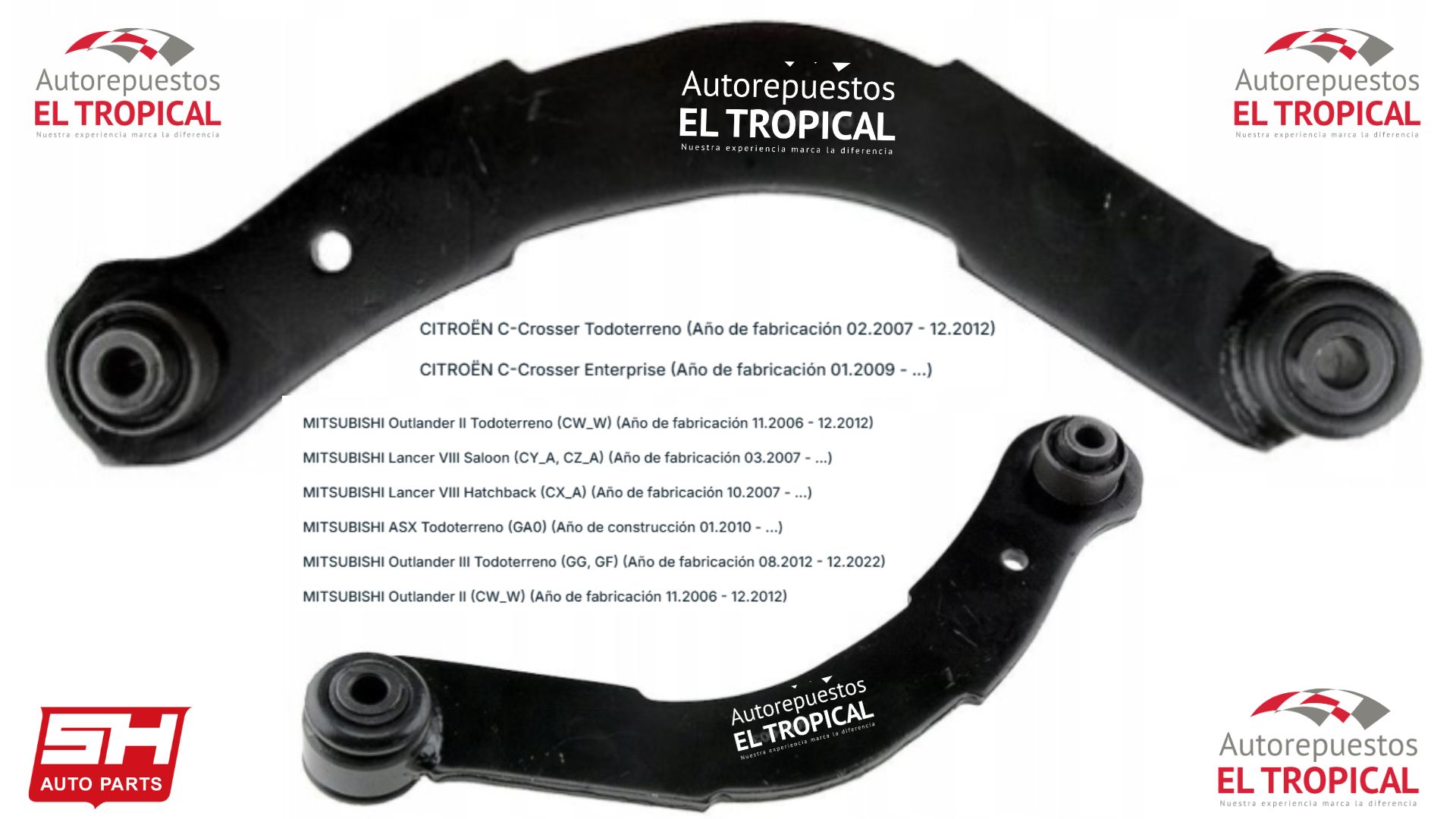 Tijereta Superior Derecho / Izquierdo Trasero Outlander 2006-2010, Lancer