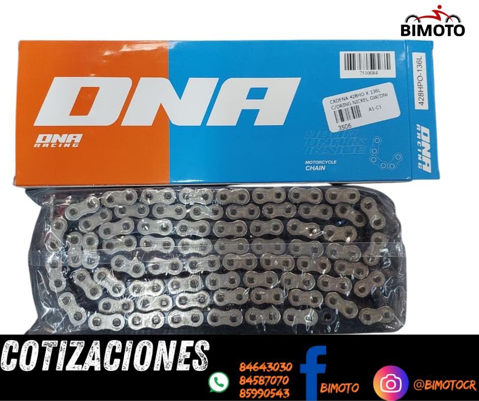 CADENA 428HO X 136L C/ORING NICKEL GW