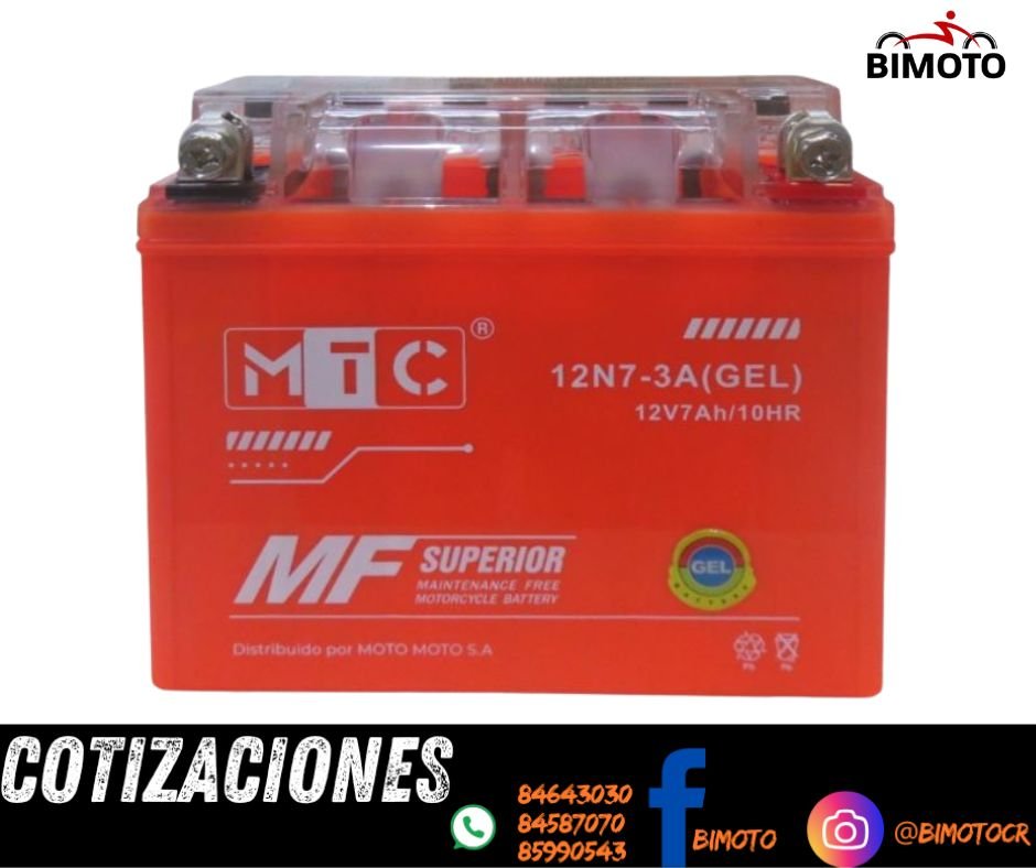 BATERIA 12N7-3A CGL125/ LX200/ HERCULES (GEL) MTC