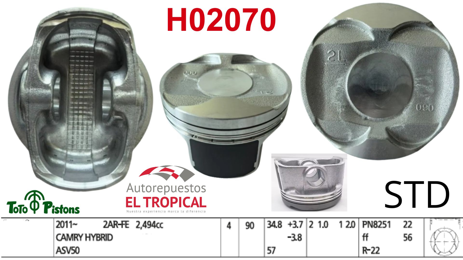 PISTONES STD 2AR RAV4