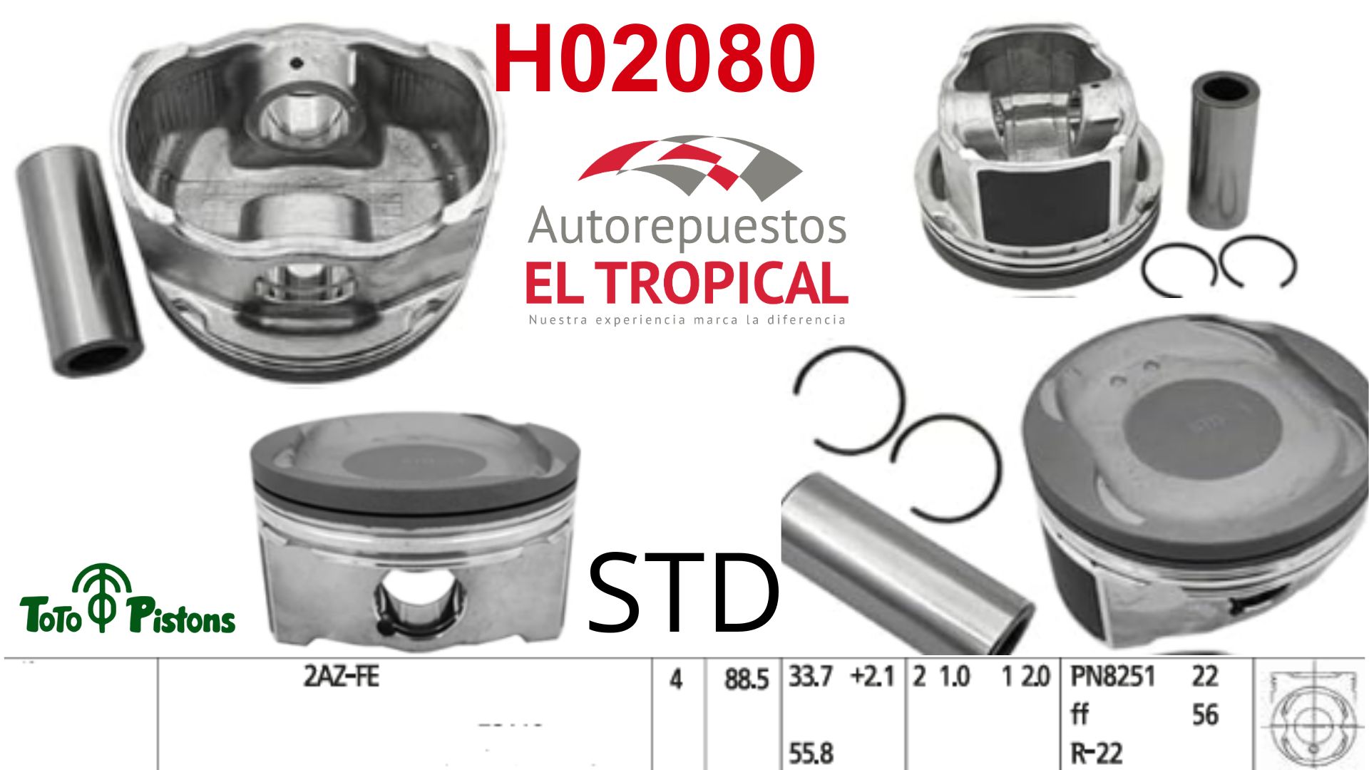 PISTONES STD 2AZ-FE-II