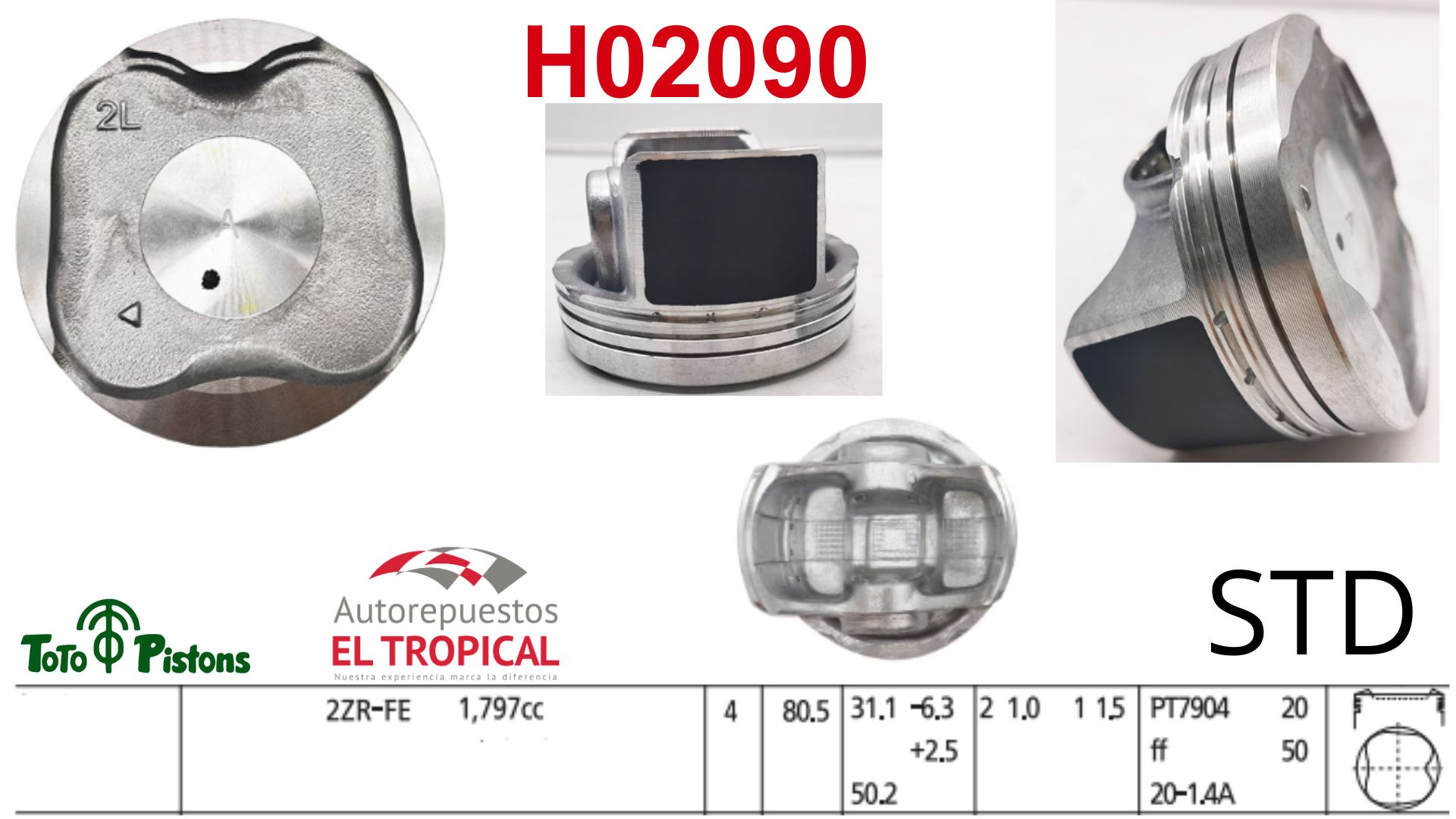 PISTONES STD 2ZR-FE