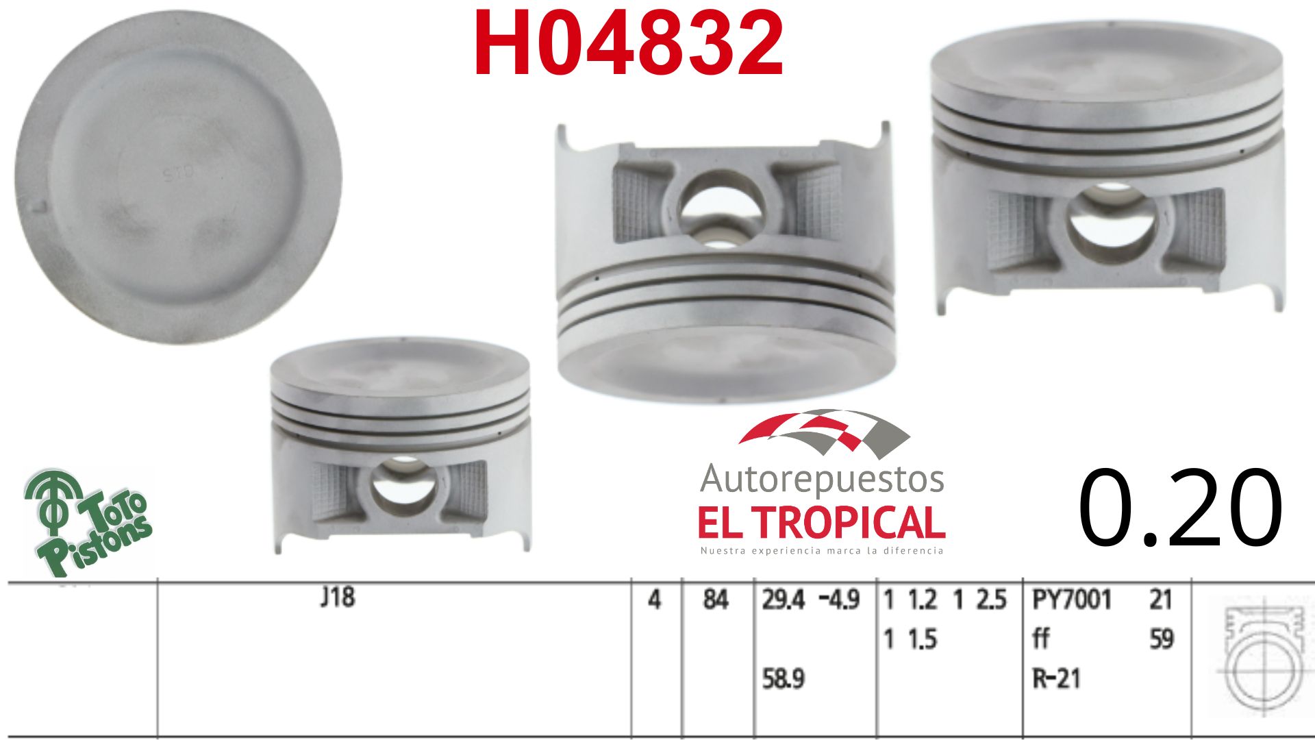 PISTONES 020 SUZUKI J20/J18/H20/H25 V6