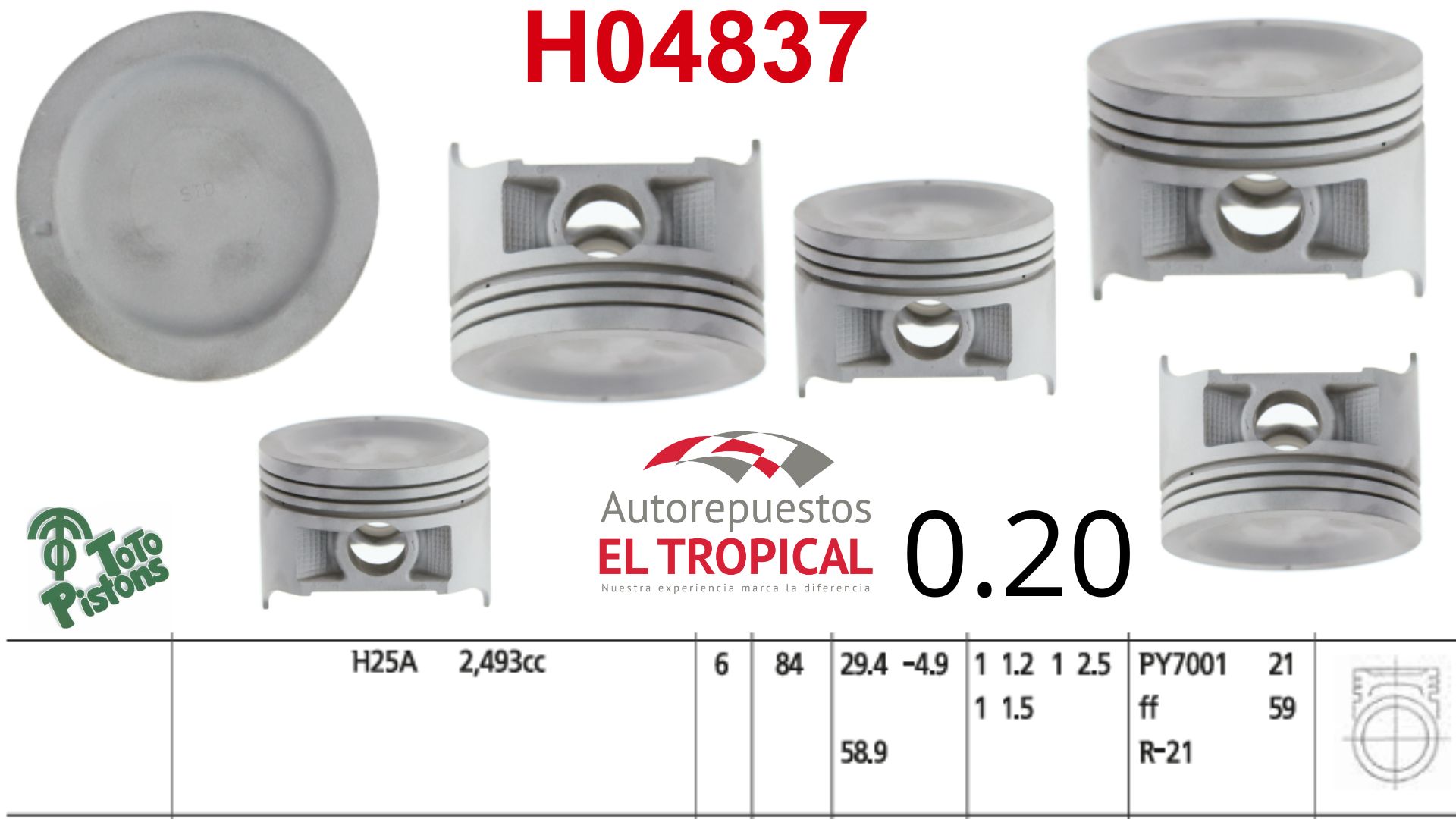 PISTONES 020 H25A