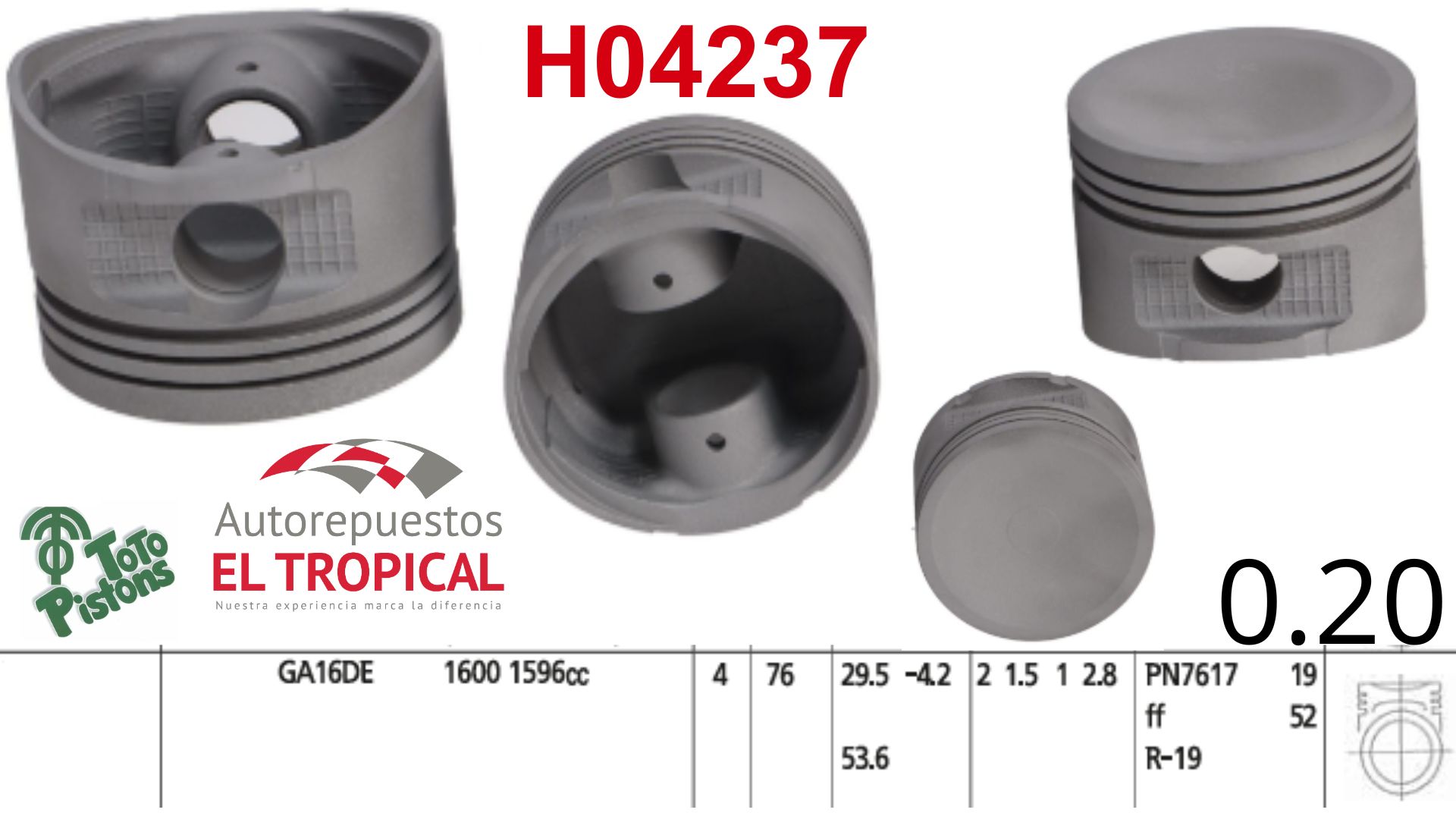 PISTONES 020 GA16V 91- B13