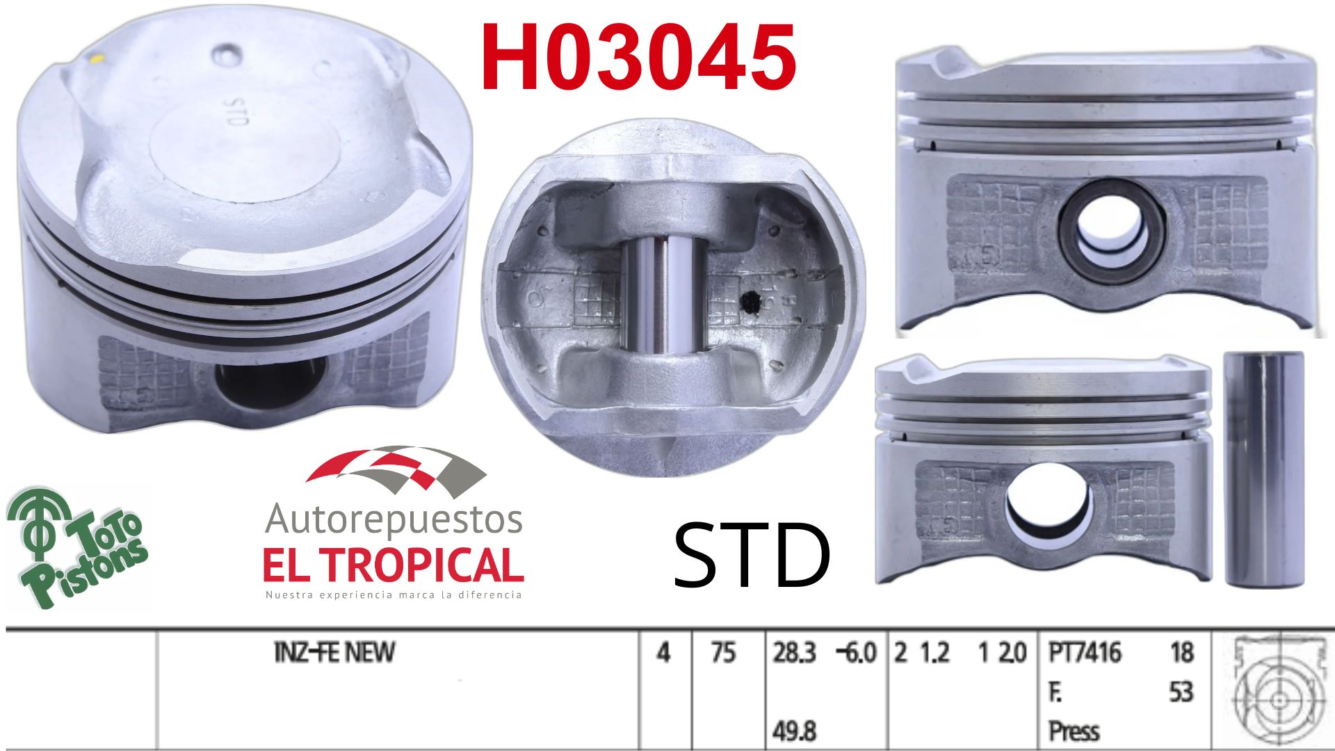 PISTONES STD 1NZFE-II
