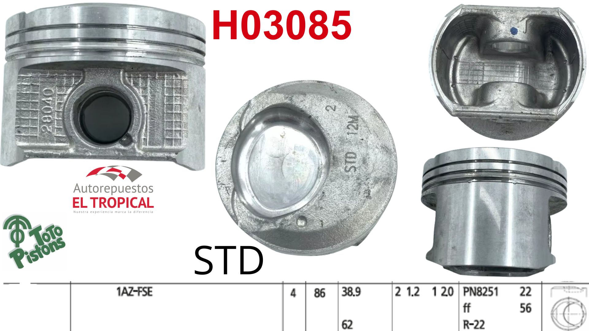PISTONES STD 1AZ 86mm