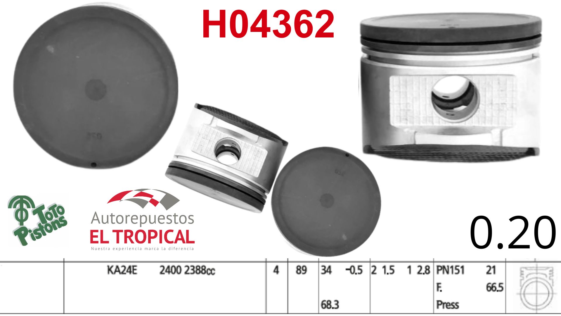 PISTONES 020 KA24E 12V S/SEG