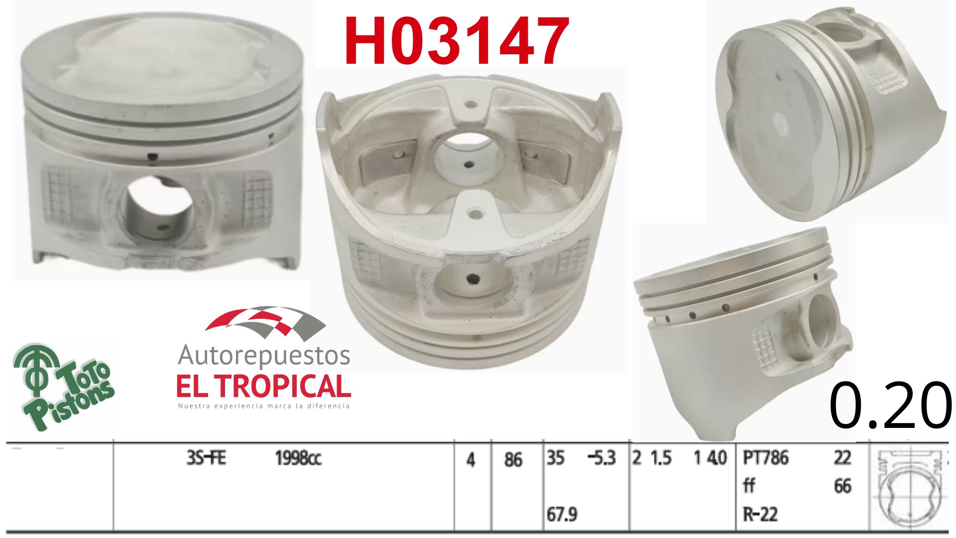 PISTONES 020 3S RAV4