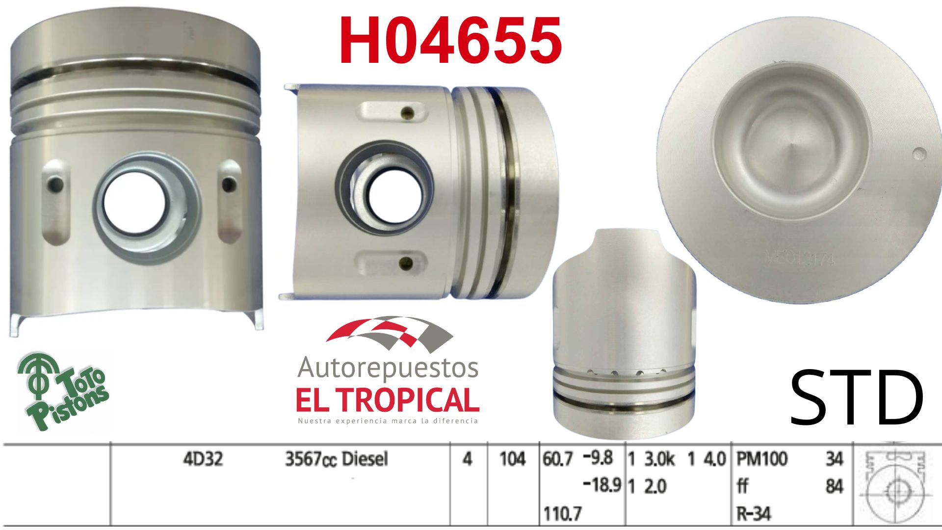 PISTONES STD 4D32 CANTER 51103A D4AF