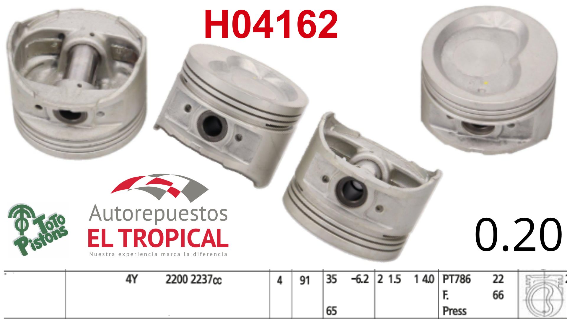 PISTONES 020 4Y 2237cc