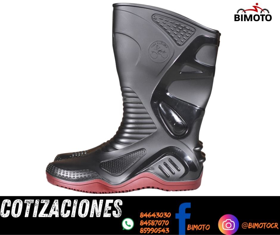 BOTA HULE RIO RACING MOTOCICLISTA SUELA ROJA TALLA 40