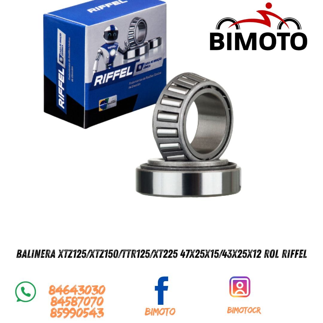 BALINERA XTZ125/XTZ150/TTR125/XT225 47X25X15/43X25X12 ROL RIFFEL